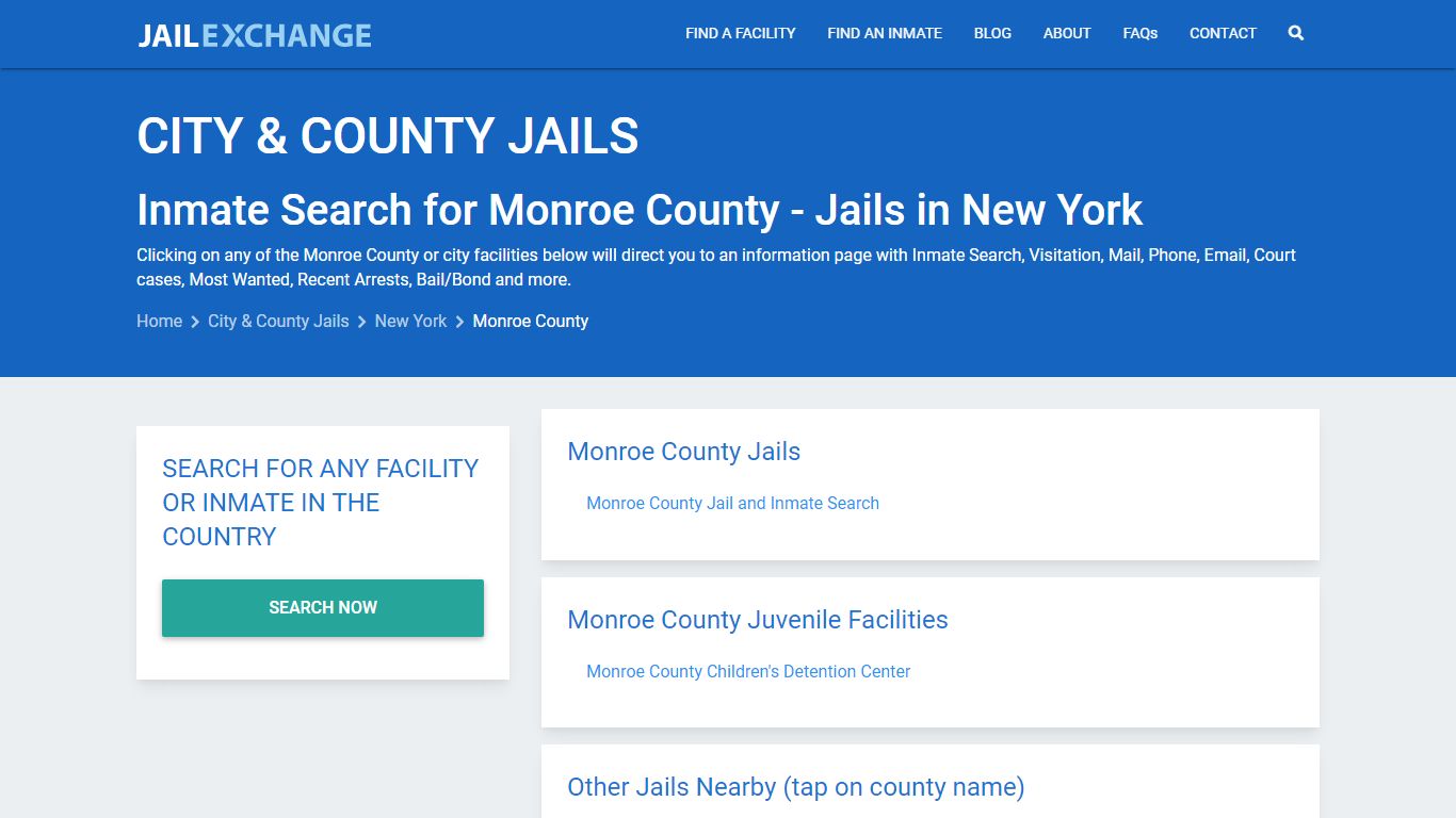 Inmate Search for Monroe County | Jails in New York - Jail Exchange